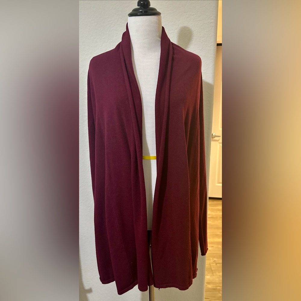Dreamers Womens Cardigan Sweater Burgundy Knit Long Sleeve Lightweight Size S/M